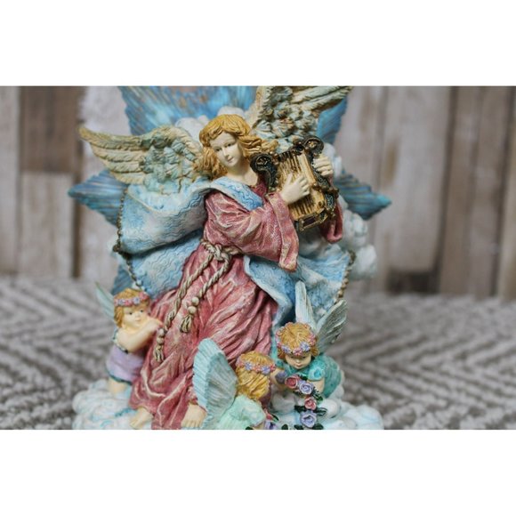 Angel Playing Harp Music Box with Spinning Star - Picture 5 of 7